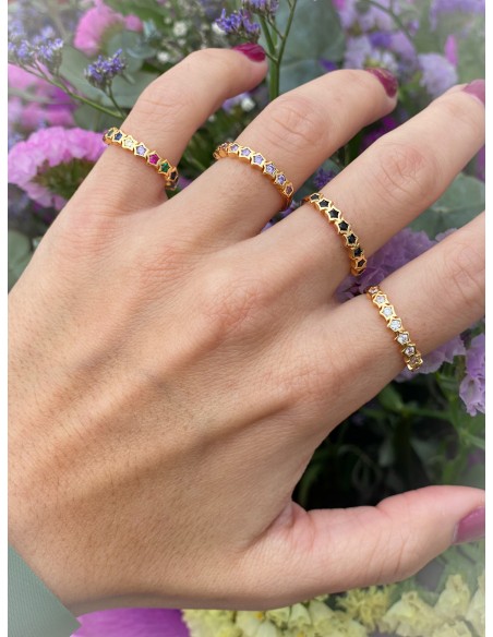 Anillo mix estrellas - Bacu Joyas y Complementos