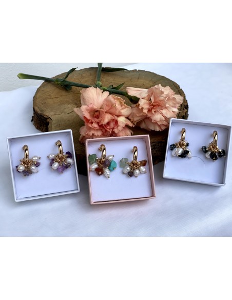 Pendientes de Piedras Singapur | Bacu Joyas y Complementos
