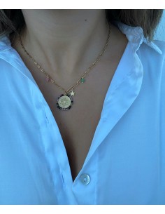Colgante Chapa Bolitas  - Bacu Joyas y Complementos