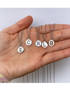 Collar Inicial Chapa - Bacu Joyas y Complementos