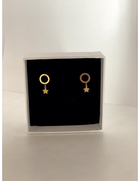 Pendiente Círculo Estrella - Bacu Joyas y Complementos