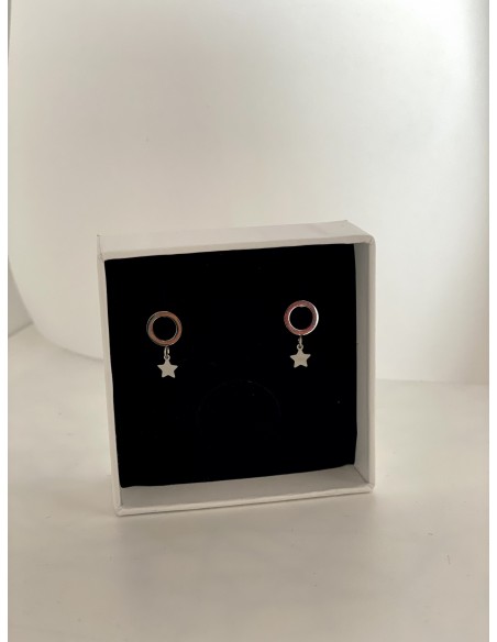 Pendiente Círculo Estrella - Bacu Joyas y Complementos