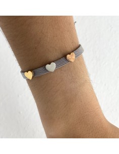 Pulsera Malla Corazones |  Bacu Joyas y Complementos