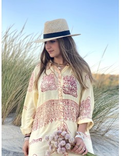 Vestido Indio Camisero Amarillo - Bacu Joyas y Complementos 2