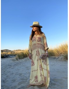 Vestido Indio Camisero Amarillo - Bacu Joyas y Complementos