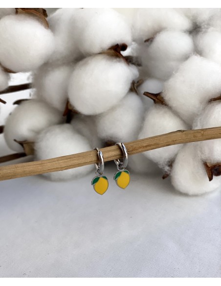 Aros Mini Dorados Limón | Bacu Joyas y Complementos