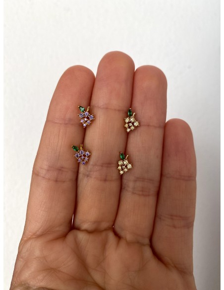 Pendientes Mini Uvas - Bacu Joyas y Complementos