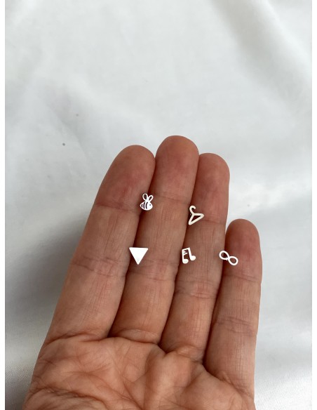Pendientes Minis Plateado - Bacu Joyas y Complementos
